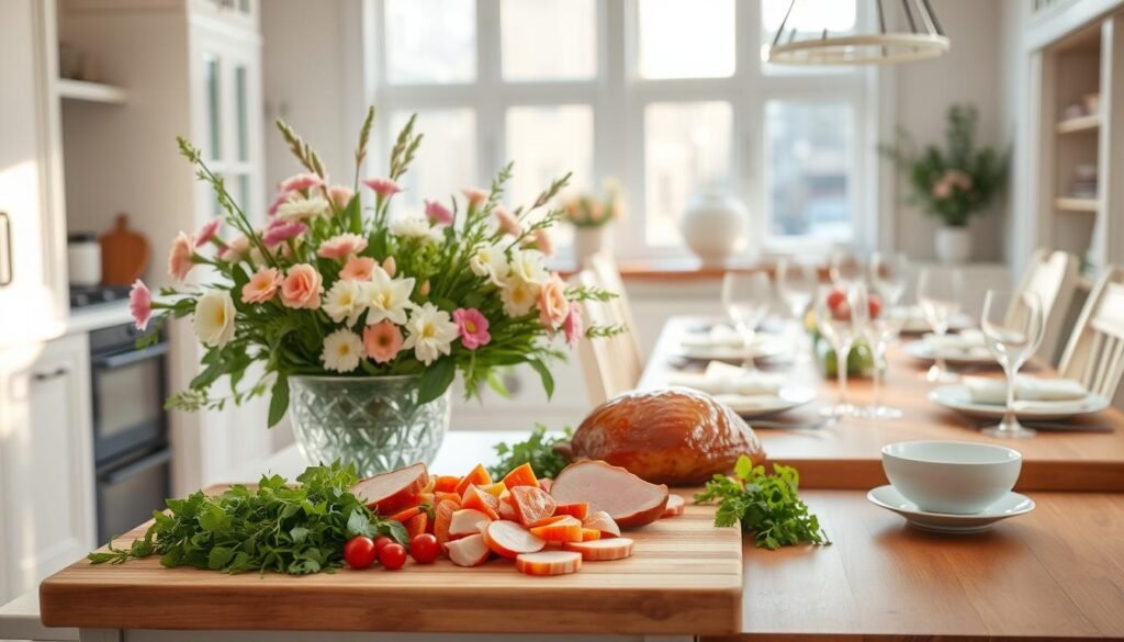 easter dinner preparation